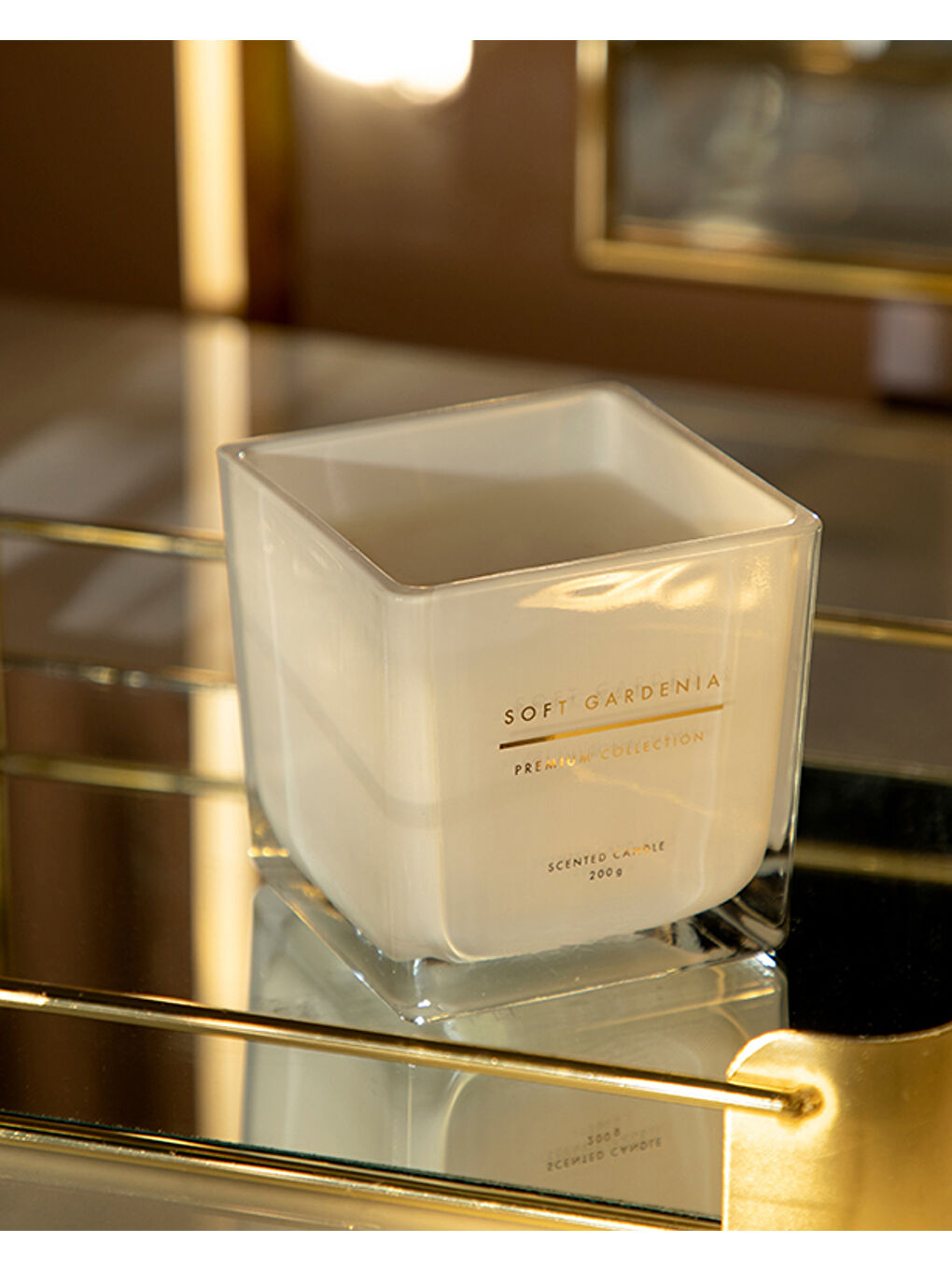 Sarı Soft Gardenia Kokulu Mum 200 gr-3