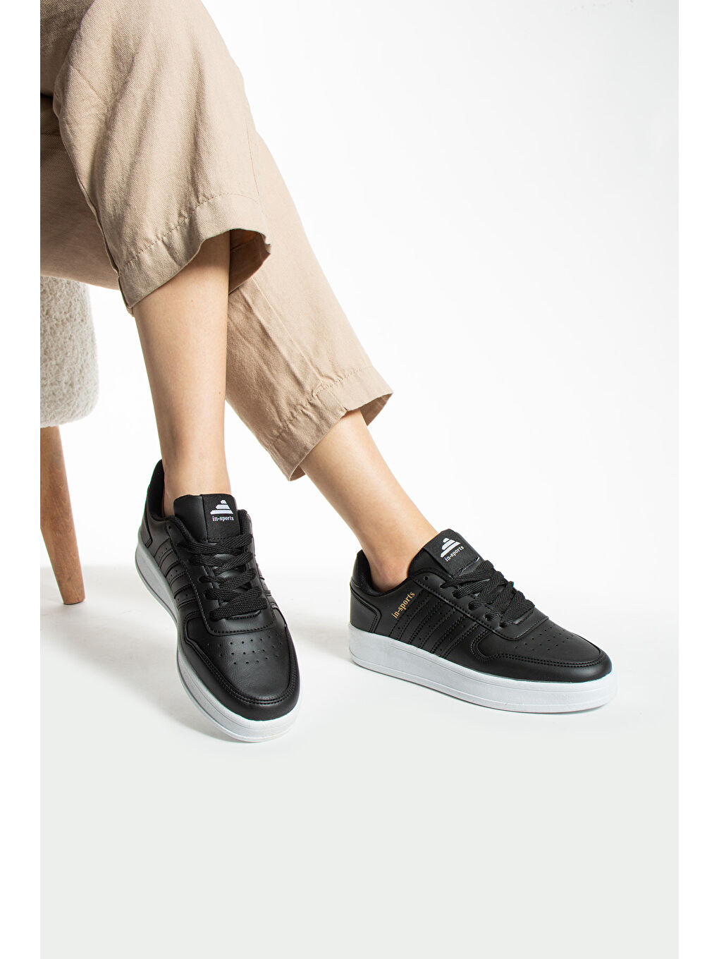 Siyah Kadın Ortopedik Sneakers Ve Spor Ayakkabı-2