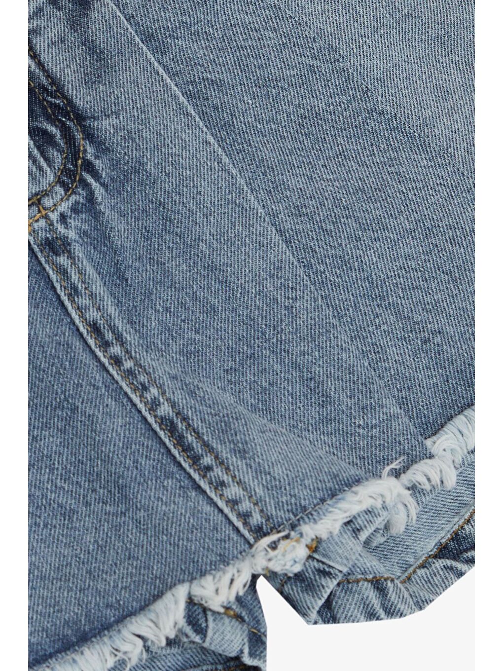 Kız Çocuk Jean Şort Etek Pileli Püsküllü Mavi (10-13 Yaş)-3