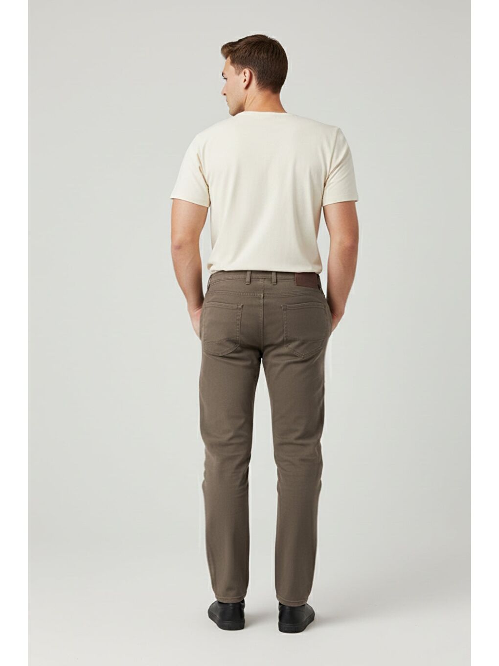 Bej Büyük Beden Regular Fit Normal Bel Jean-1