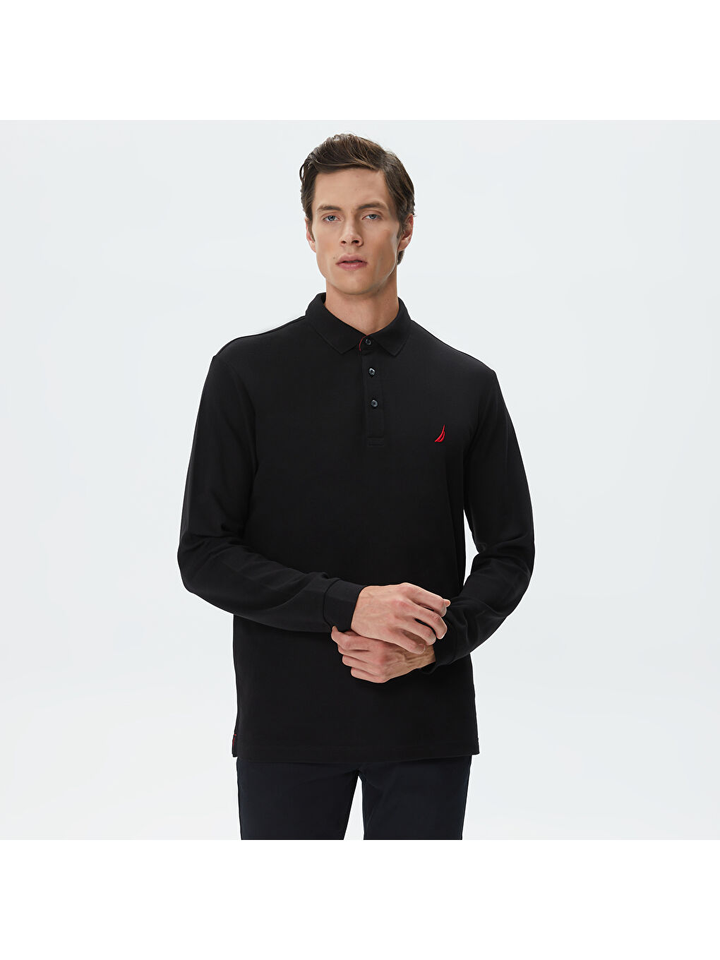 Nautica Erkek Siyah Classic Fit Uzun Kollu Polo - 2