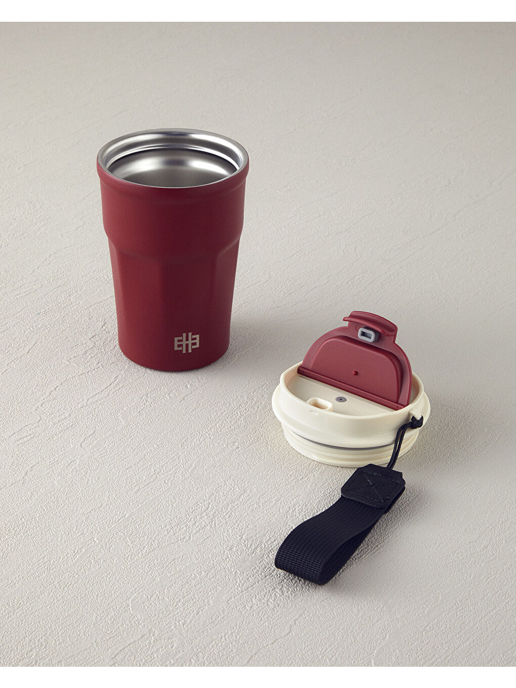 Fiera Paslanmaz Çelik Termos Bordo-2