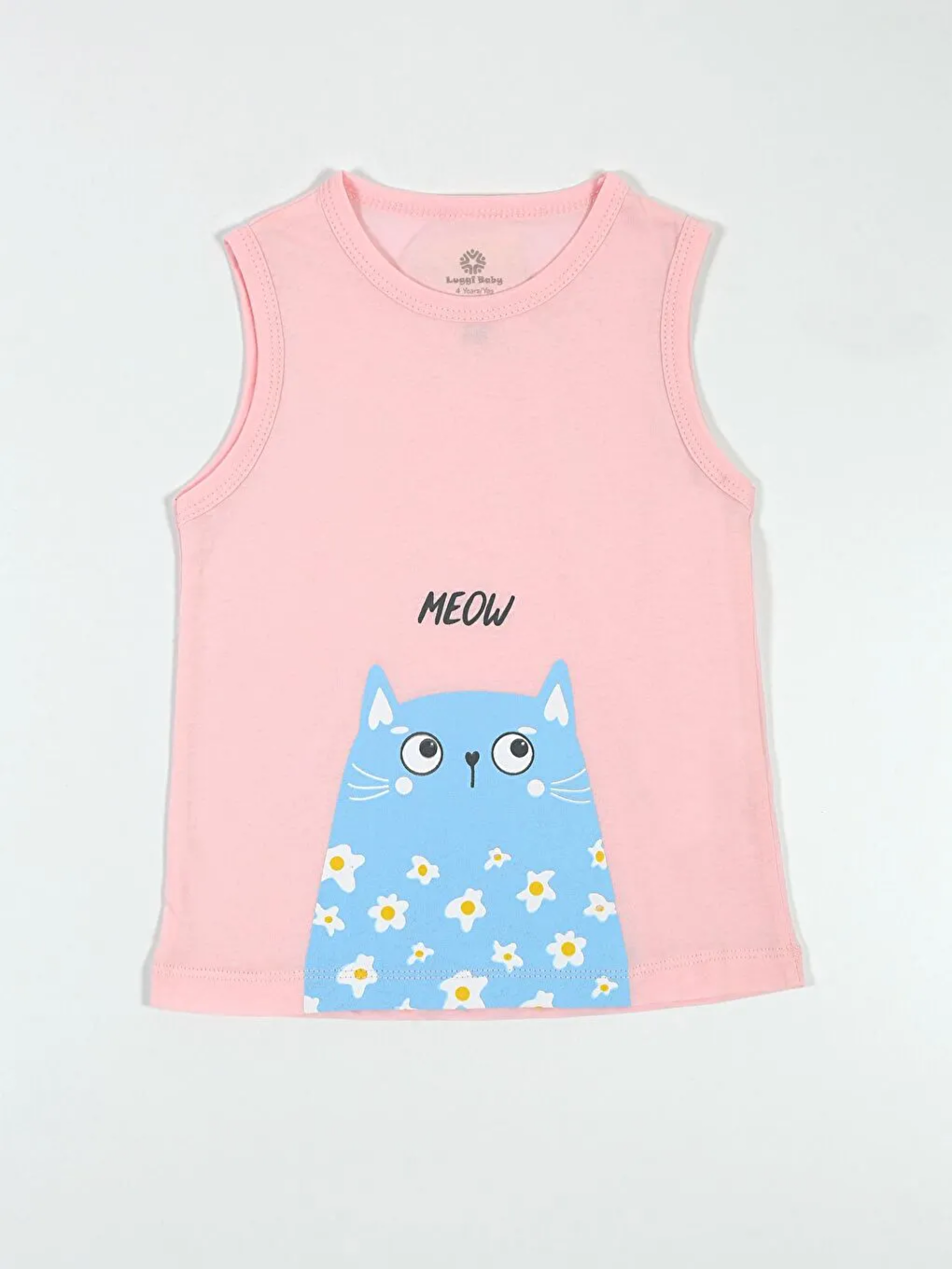 Pembe Bisiklet Yaka Kolsuz Kız Çocuk Tişört ve Şort 2'li Takım-1