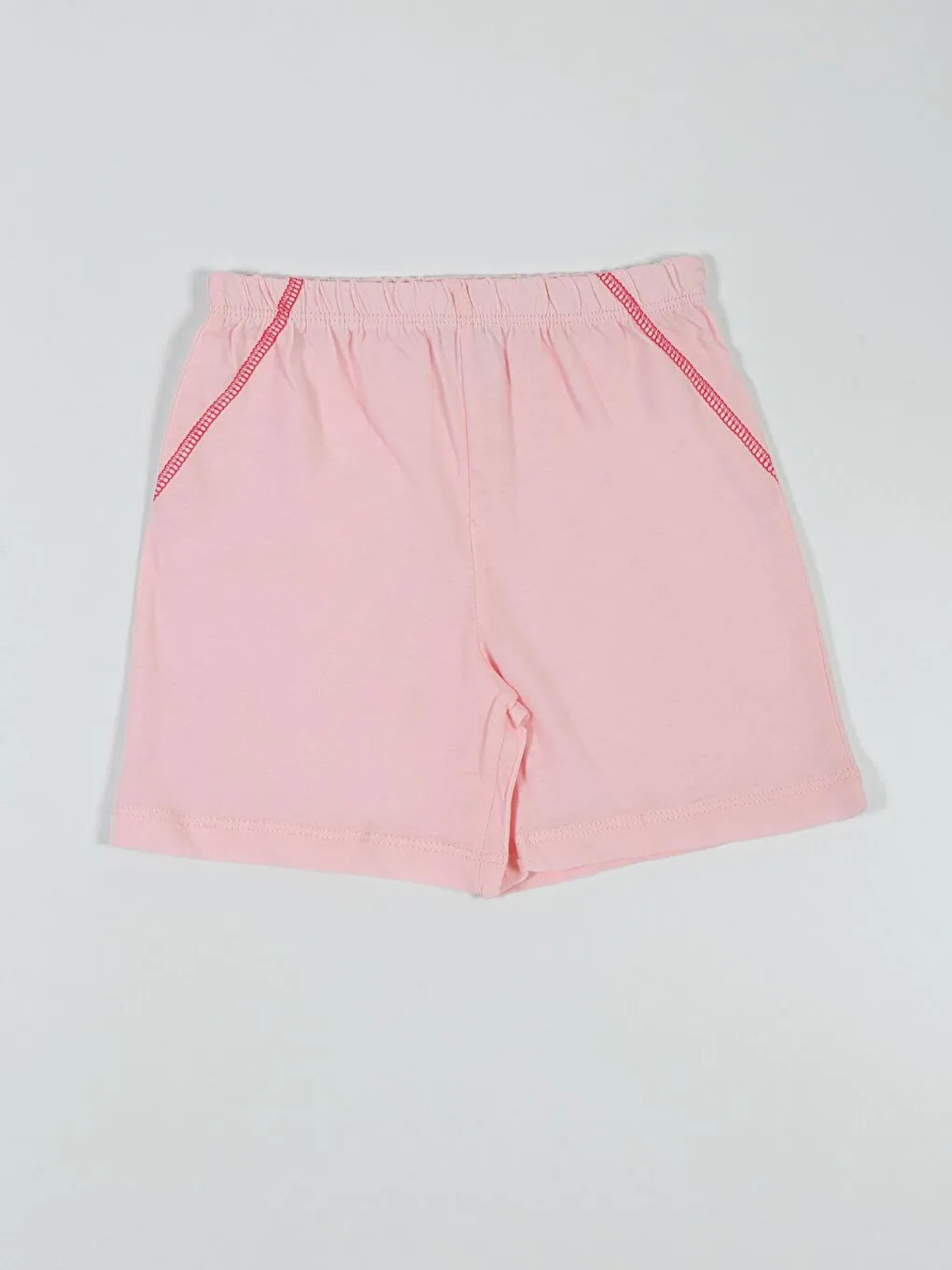 Beyaz Bisiklet Yaka Kolsuz Kız Çocuk Tişört ve Şort 2'li Takım-2