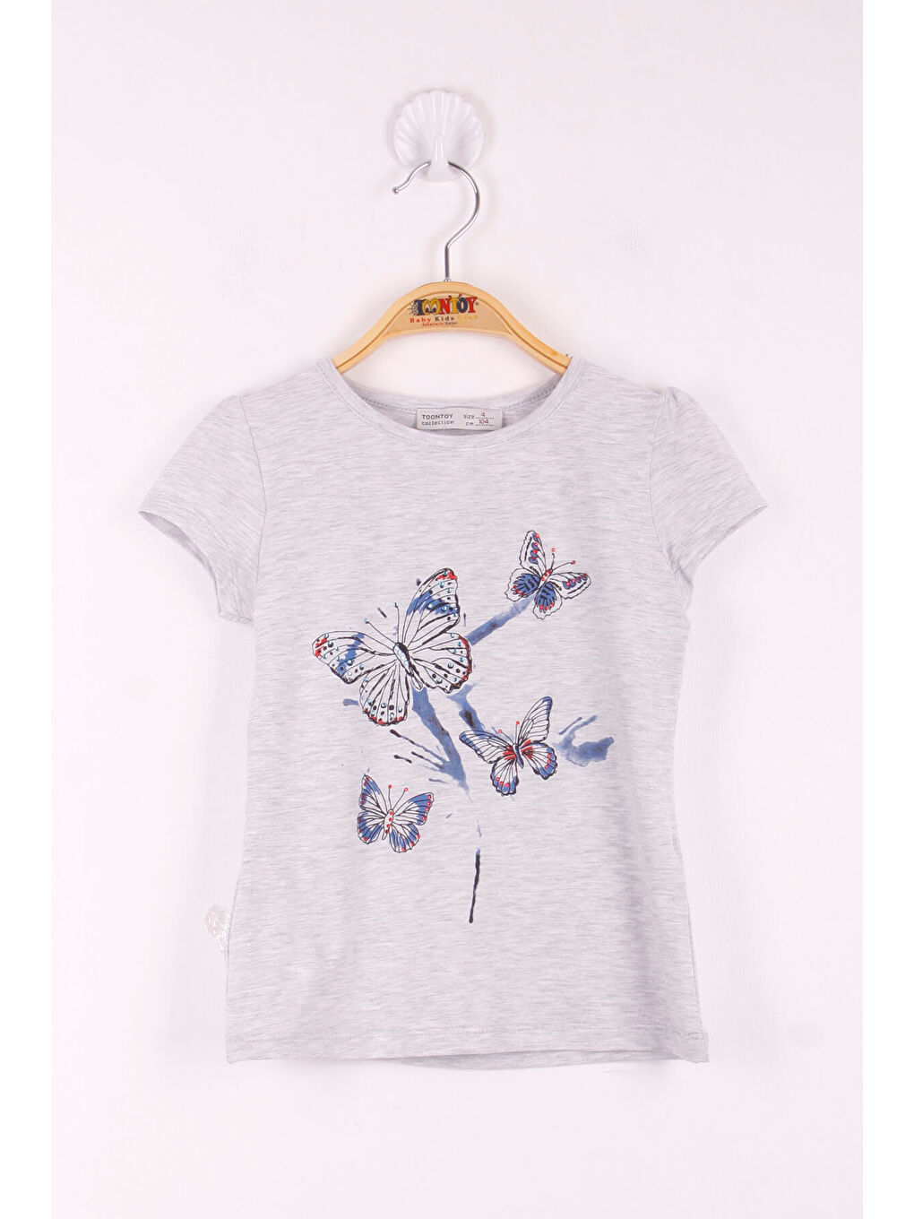 Gri Kız Bebek Baskılı T-Shirt