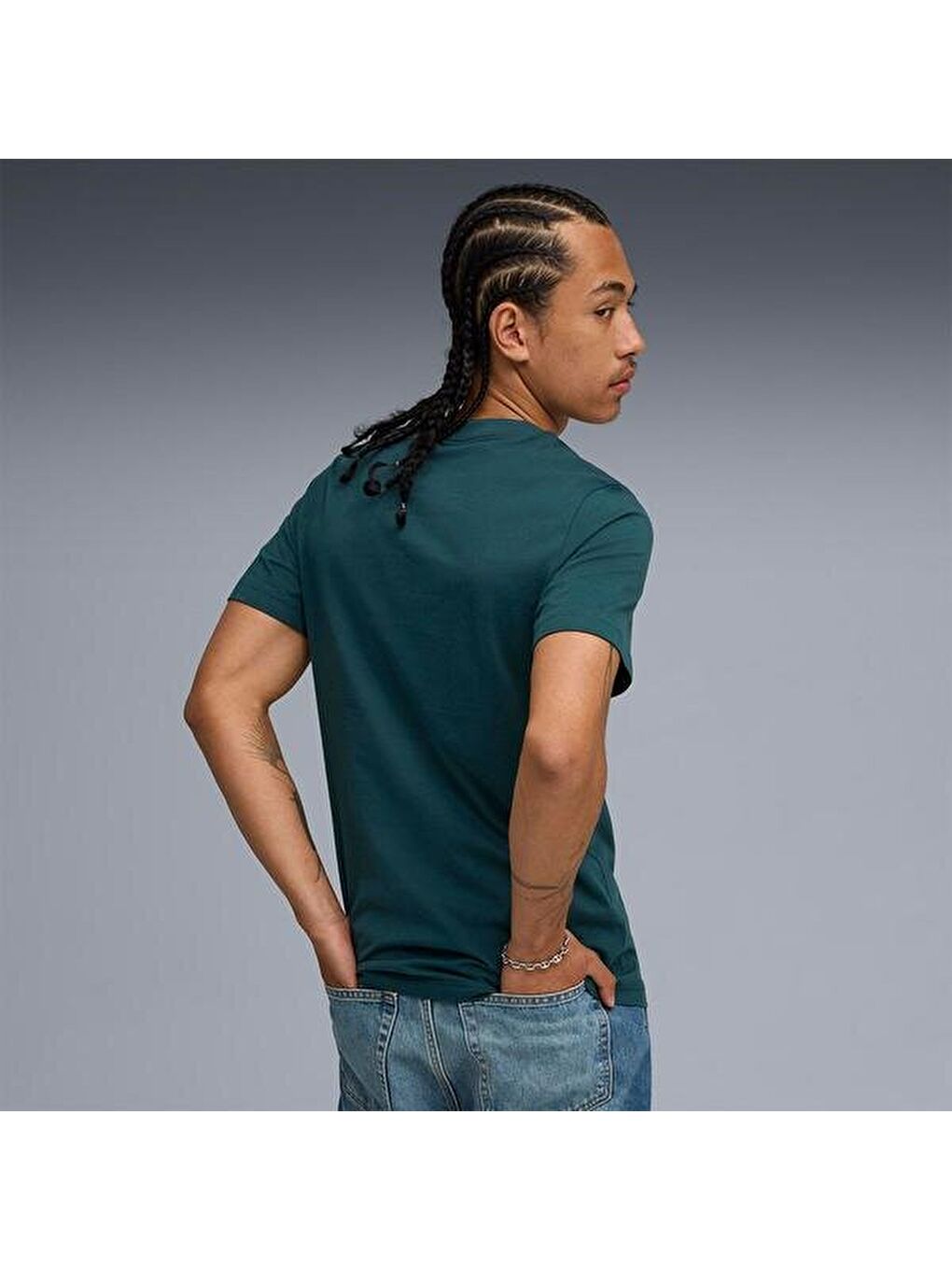 Essentials No 1 Logo Erkek Yeşil Tişört-1