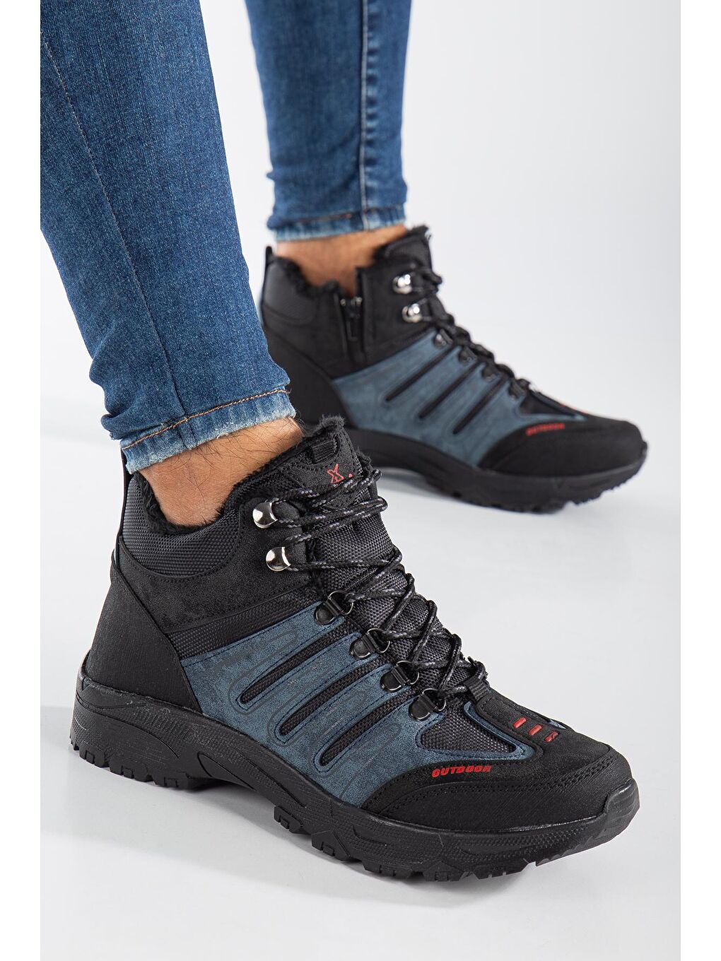 Daxtors Lacivert D2125   Kauçuk Sağlam Esnek Outdoor Treking Kışlık Soğuk Geçirmez Erkek Bot - 2