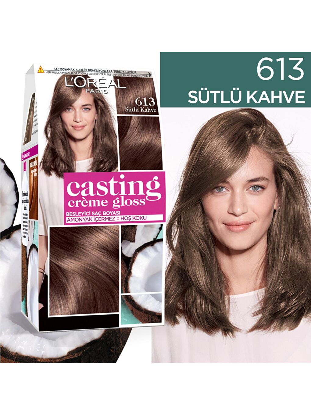 Casting Crème Gloss Saç Boyası - 613 Sütlü Kahve