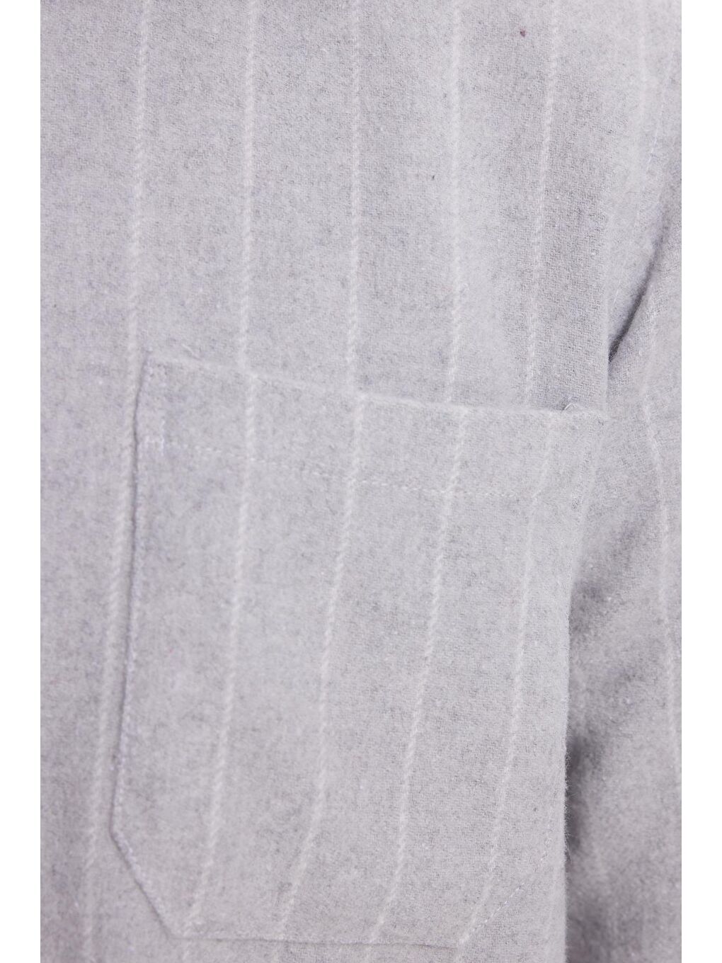 Karışık Erkek Regular Fit Klasik Kesim Çizgili Çift Cep Kapaklı Oduncu Gömlek-5