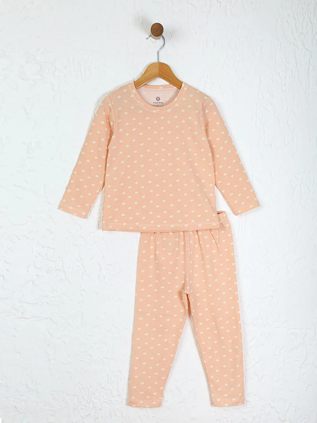 Pembe Bisiklet Yaka Baskılı Uzun Kollu Kız Çocuk Pijama Takımı