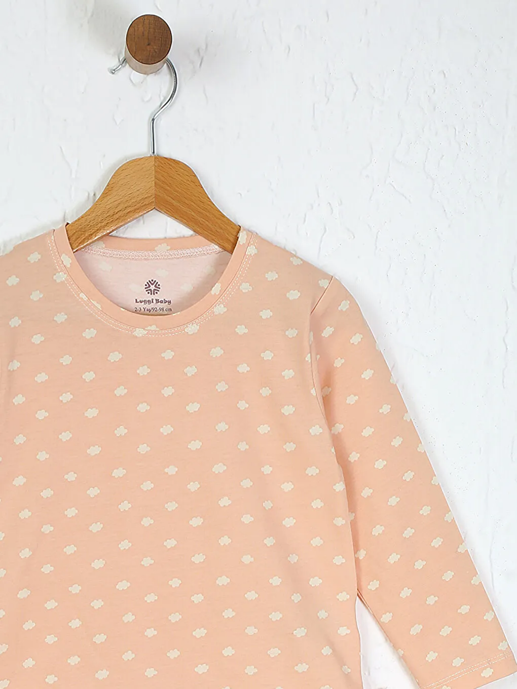 Pembe Bisiklet Yaka Baskılı Uzun Kollu Kız Çocuk Pijama Takımı-1