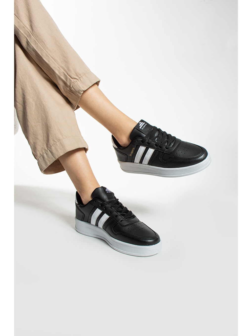 Siyah Kadın Ortopedik Sneakers Ve Spor Ayakkabı-2