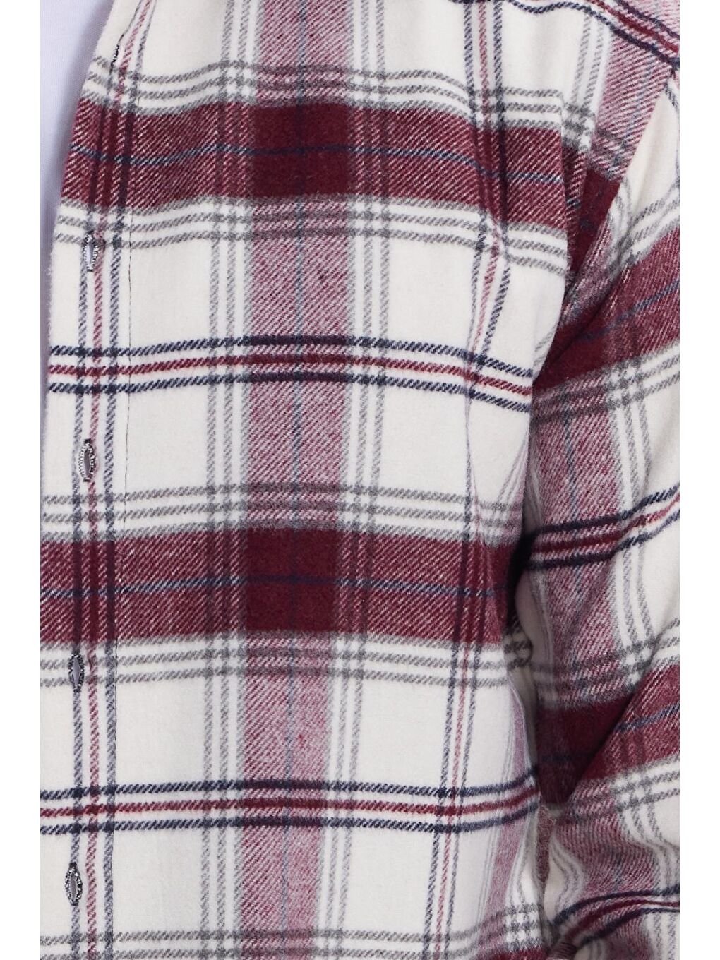 Bordo Erkek Relax Fit Rahat Kesim Kışlık Kareli Oduncu Gömlek-4
