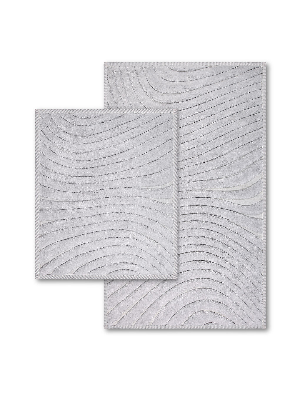 Chrimp Doğal Pamuklu 2'li Banyo Paspas Seti 60x100+50x60 Cm - Gri