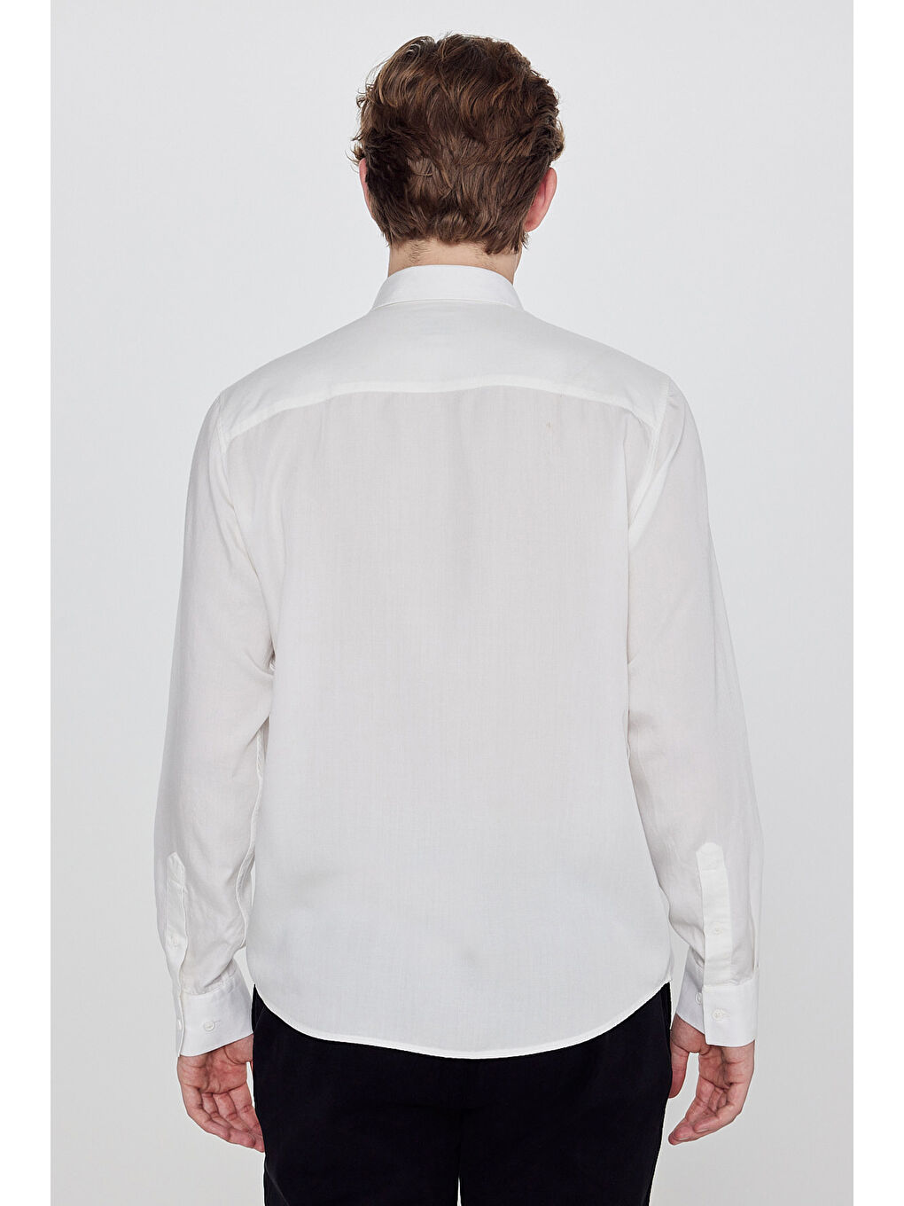 Beyaz Regular Fit Klasik Yaka Gömlek-4