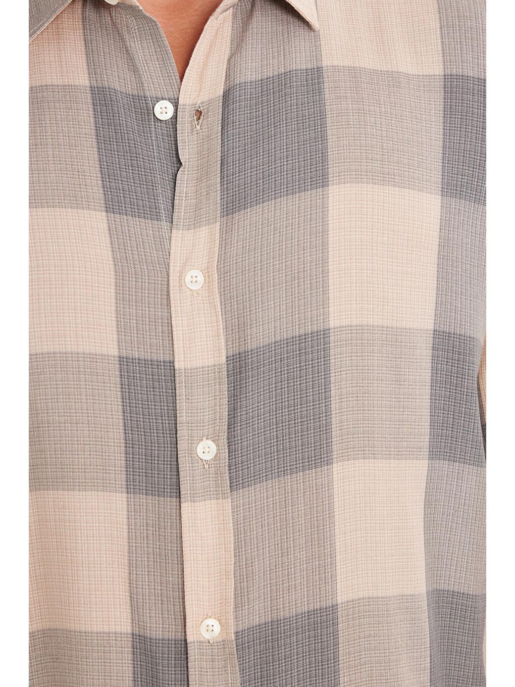 Karışık Erkek Relax Fit Rahat Kesim Spor Yaka Kısa Kollu Viskon Kareli Gömlek-2