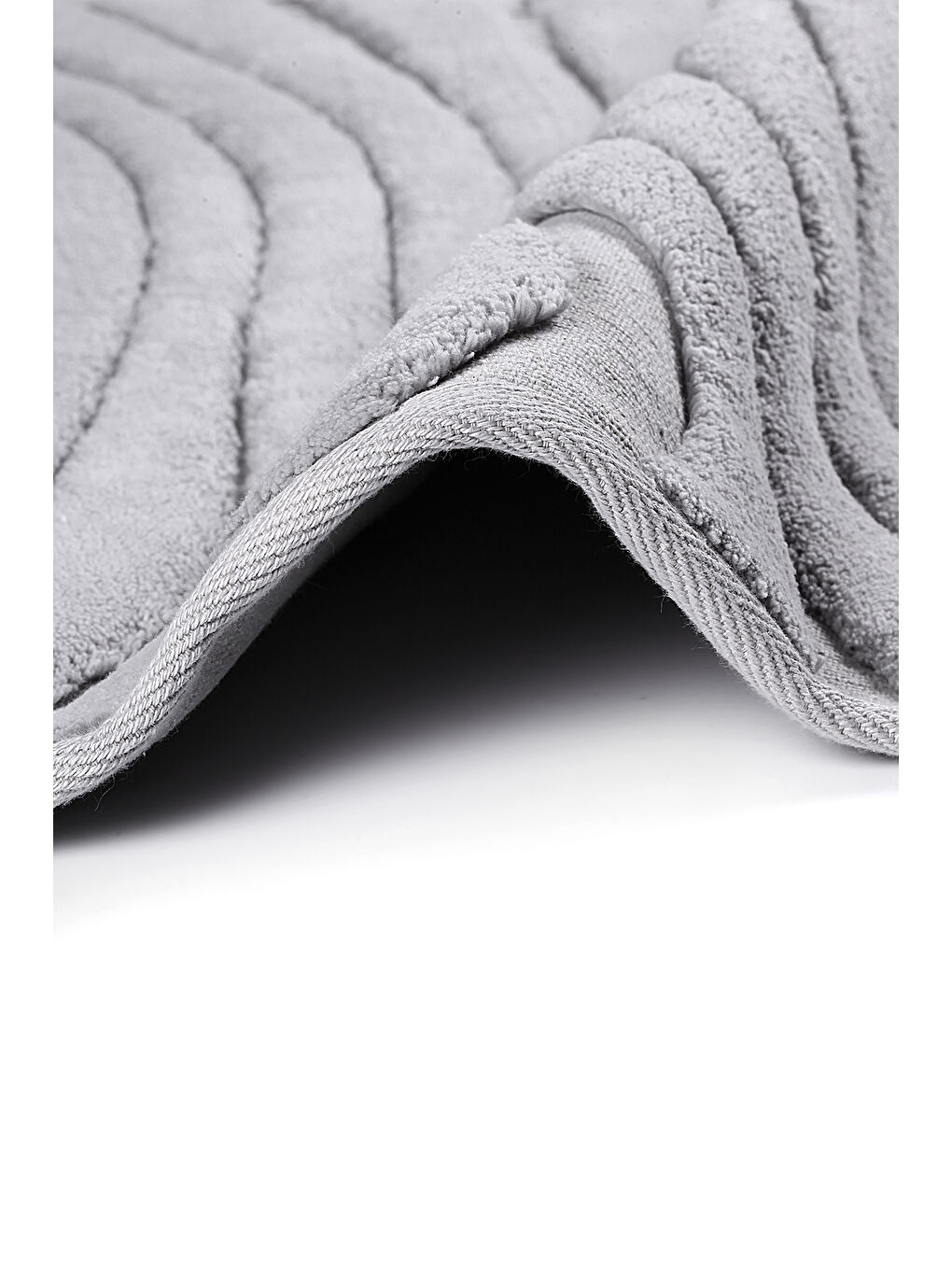 Chrimp Doğal Pamuklu 2'li Banyo Paspas Seti 60x100+50x60 Cm - Gri-3