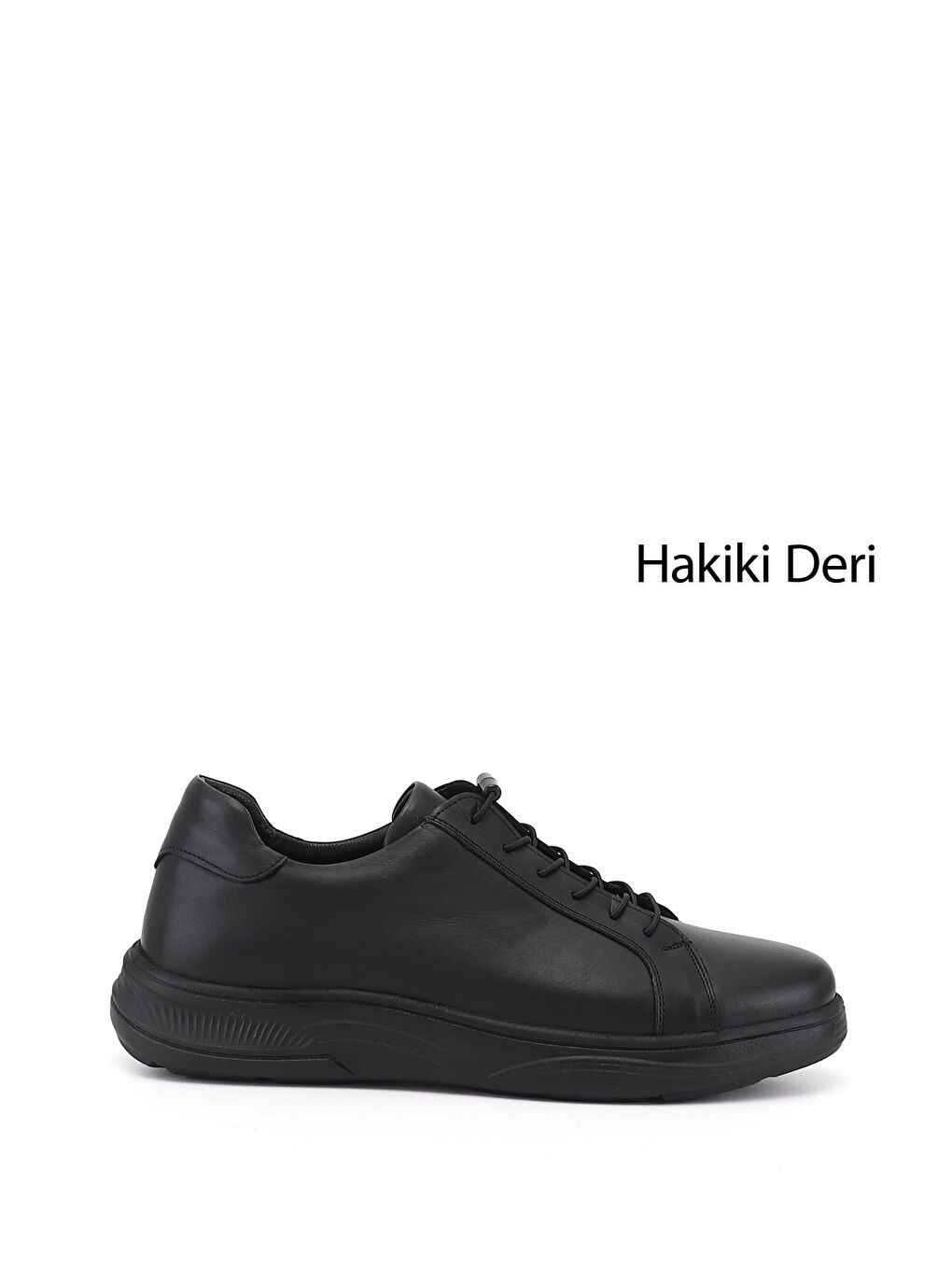 Siyah Erkek SİYAH Bağcıklı Hakiki Deri Sneaker