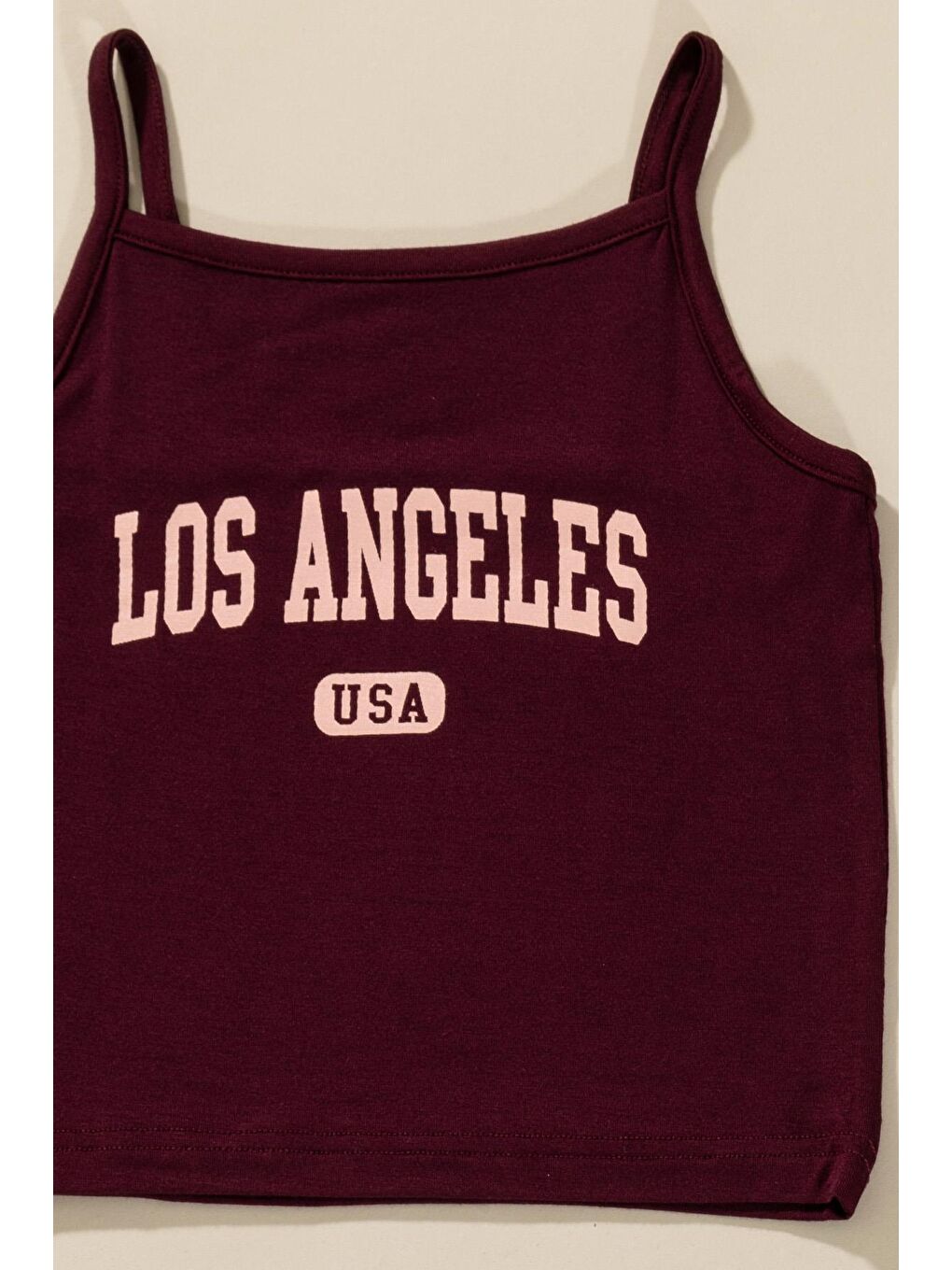 For You Kids Bordo 3'lü Los Angeles Baskılı Tshirt Atlet Tayt Bordo Takım - 3