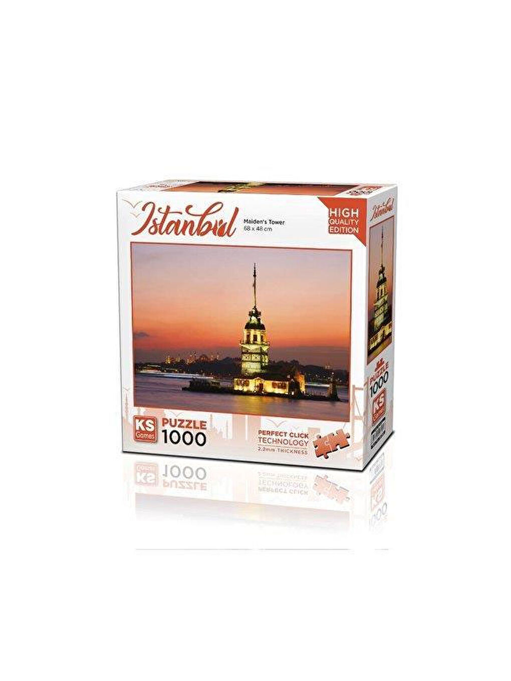 KS GAMES Renksiz Puzzle 1000 Parça Kız Kulesi ve Gün Batımı 20729