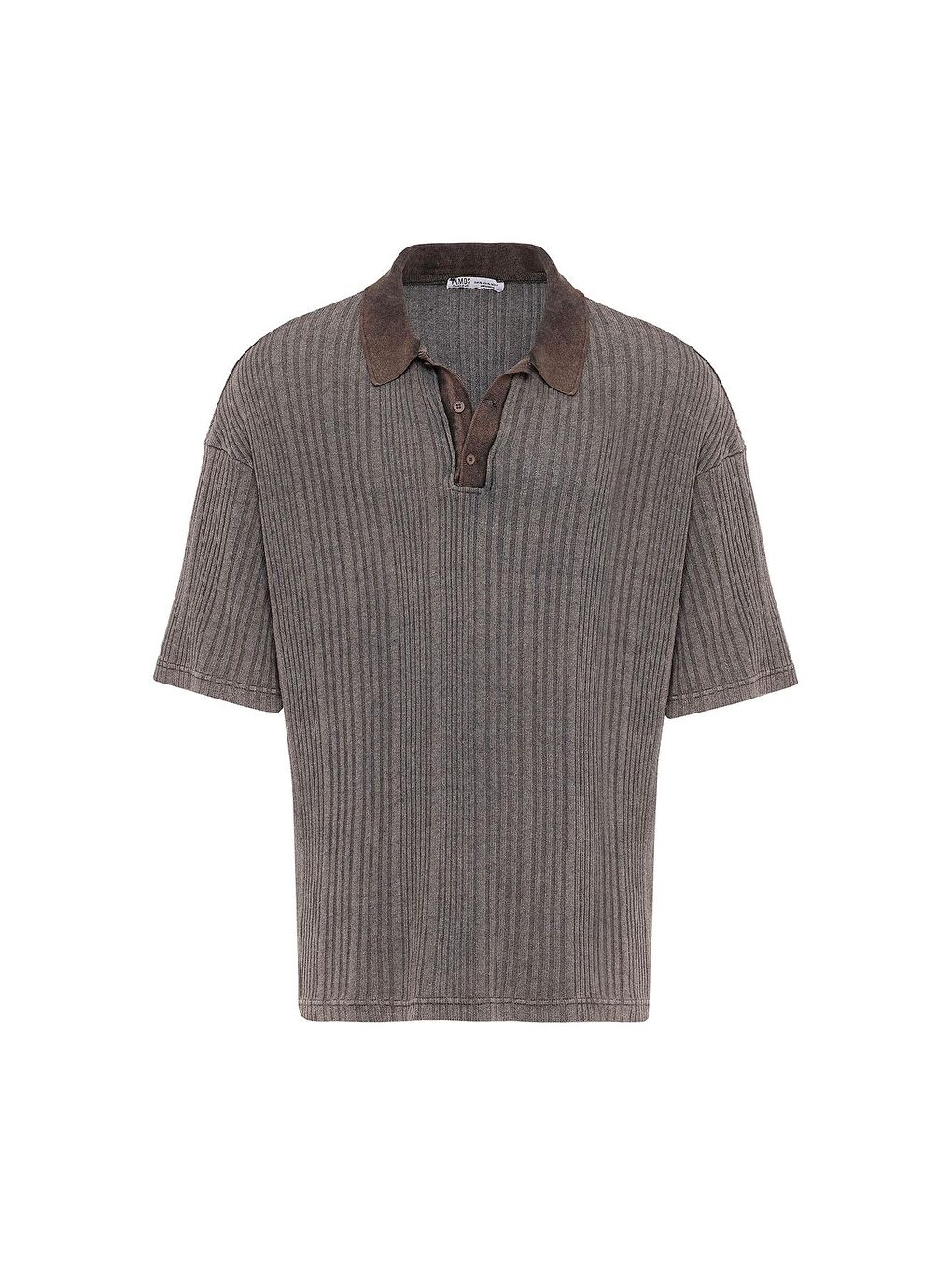 Kahverengi Polo Yaka Oversize Triko Kahve-1
