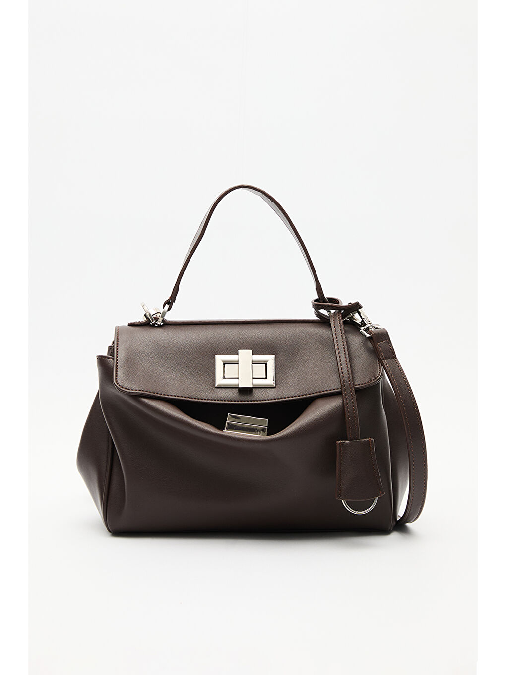 Kahverengi Arte Omuz Çantası Acı Kahve