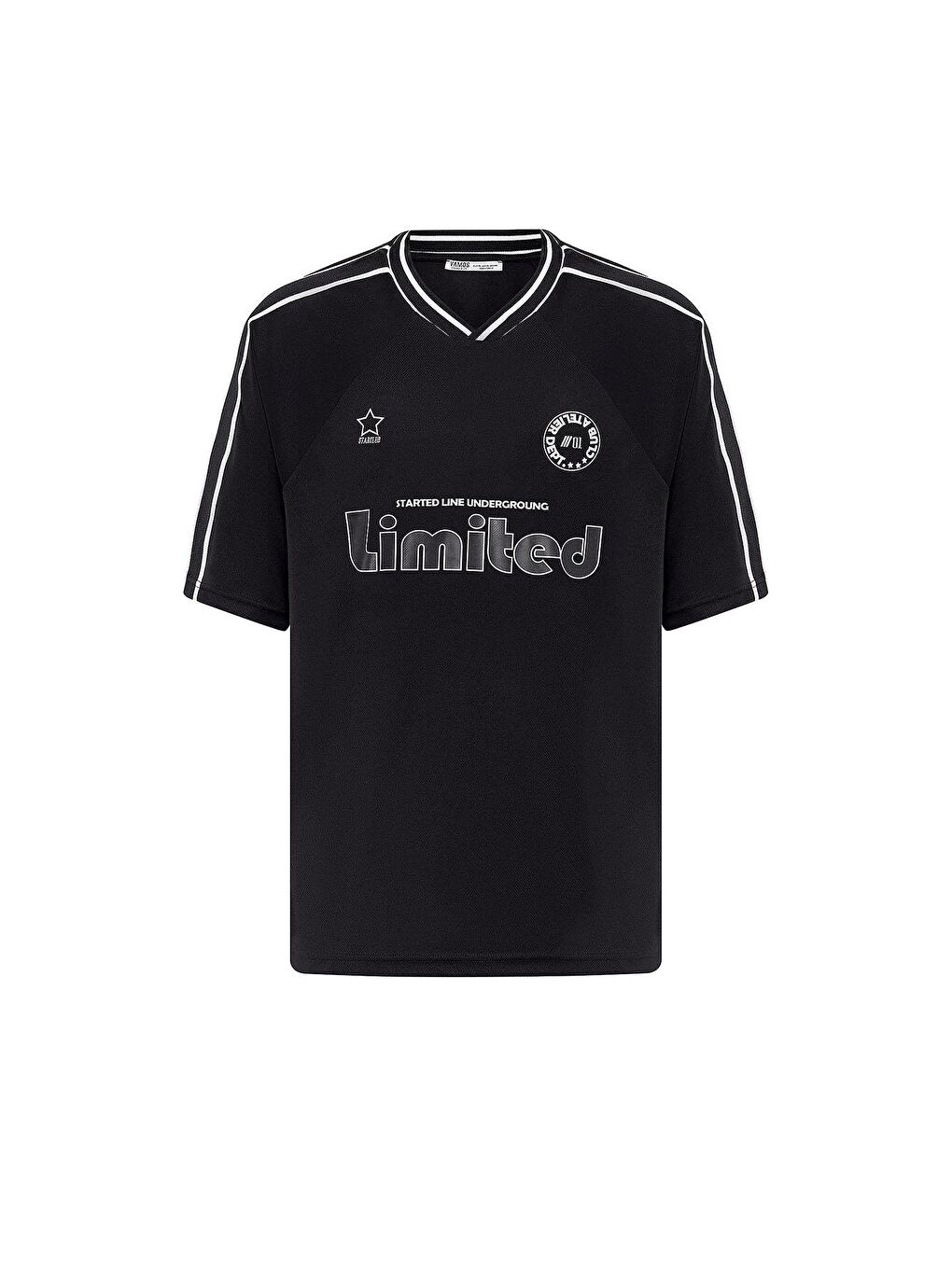 Baskılı Oversize Forma Tişört Siyah-1