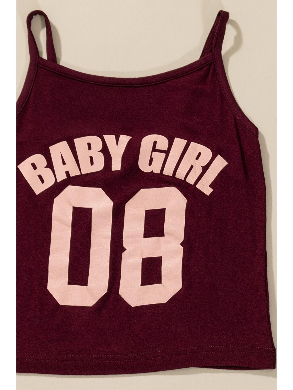 For You Kids Bordo 3'lü Baby Girl Baskılı Tshirt Atlet Tayt Bordo Takım - 3