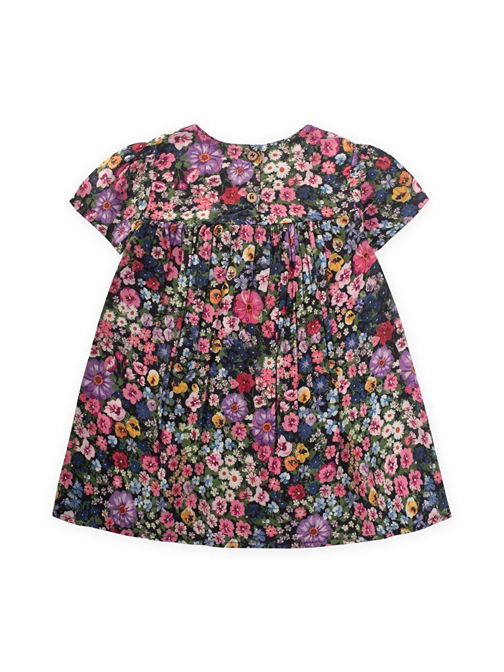 Siyah Kız Çocuk Desenli Elbise-1