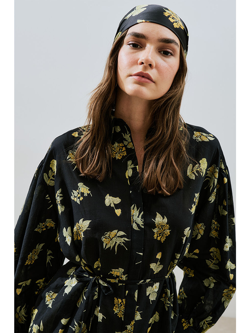 Siyah Desenli Pamuklu Gömlek Aloha-1