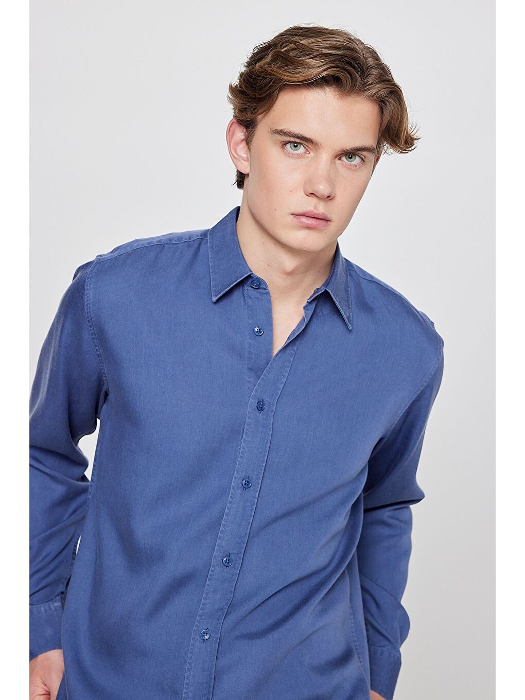 İndigo Regular Fit Klasik Yaka Gömlek-3