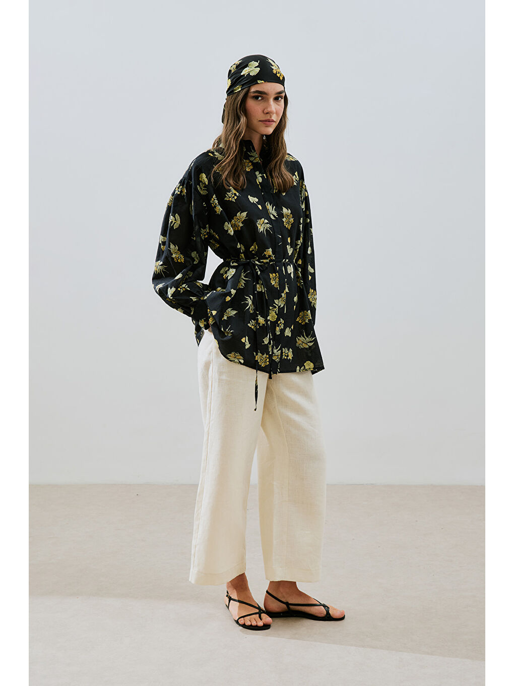 Siyah Desenli Pamuklu Gömlek Aloha-3