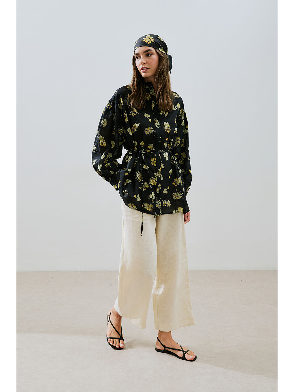 Siyah Desenli Pamuklu Gömlek Aloha-4