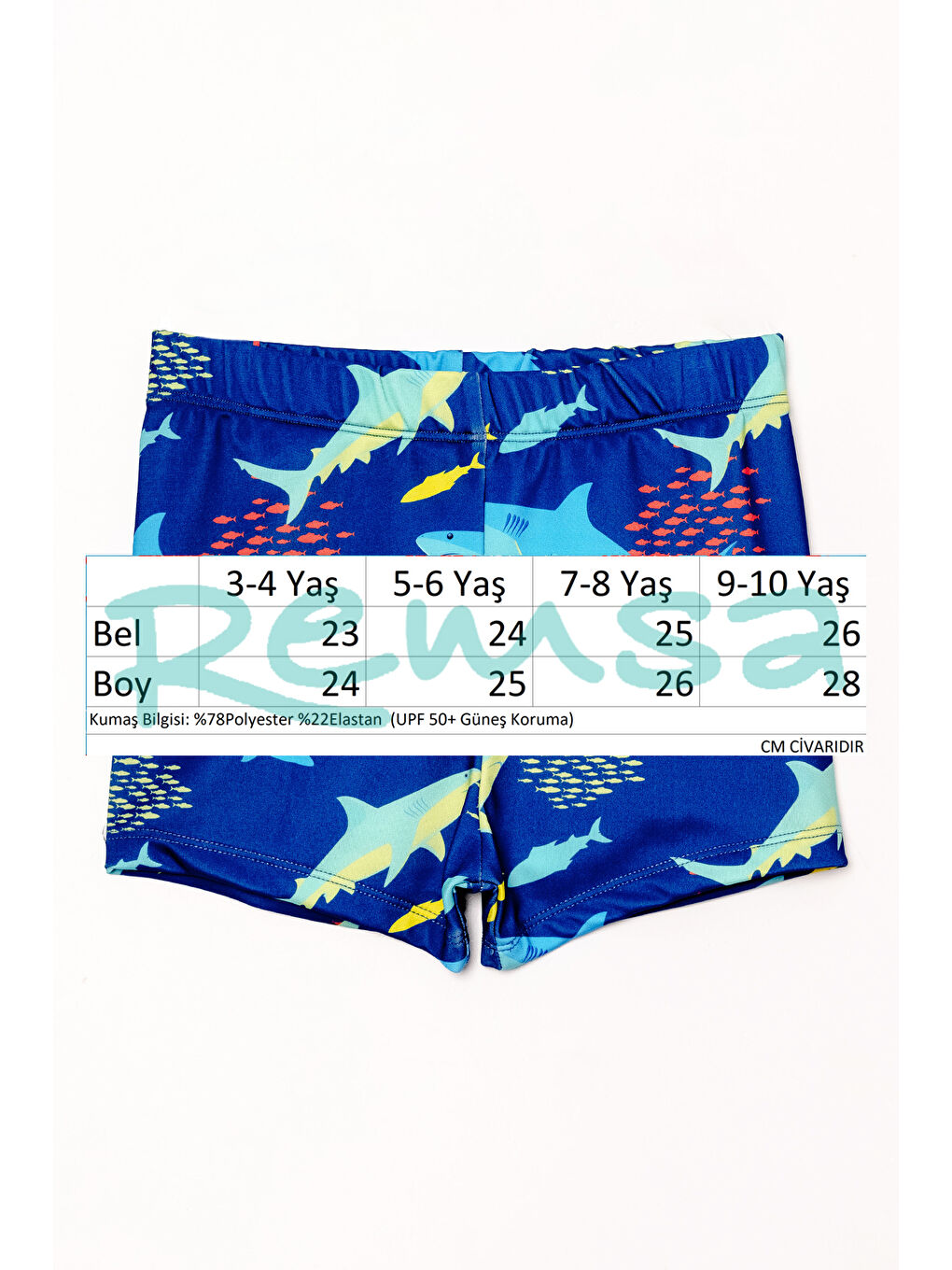 UV Korumalı Erkek Çocuk Deniz Şortu Bebek Şortu 5249 Balık Koyu Lacivert-3