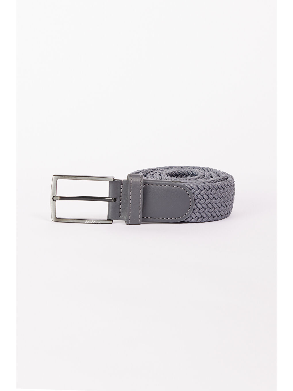 Erkek Gri Suni Deri Casual Jean Jean Örme Kemer