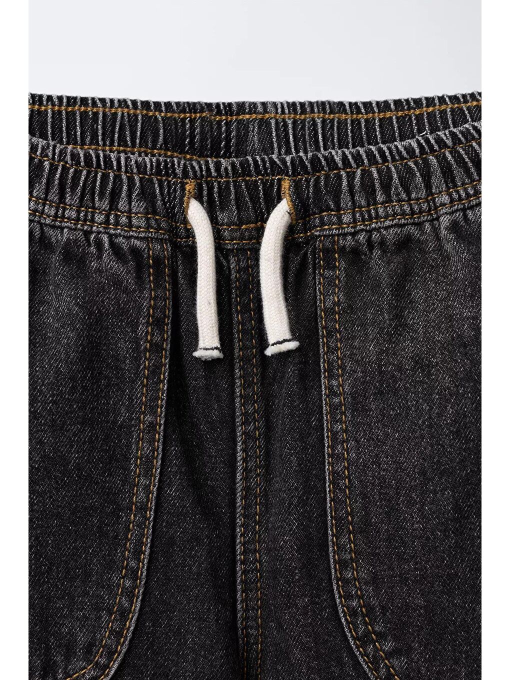 Antrasit Erkek Çocuk Pamuklu Siyah Denim Jogger Pantolon-2