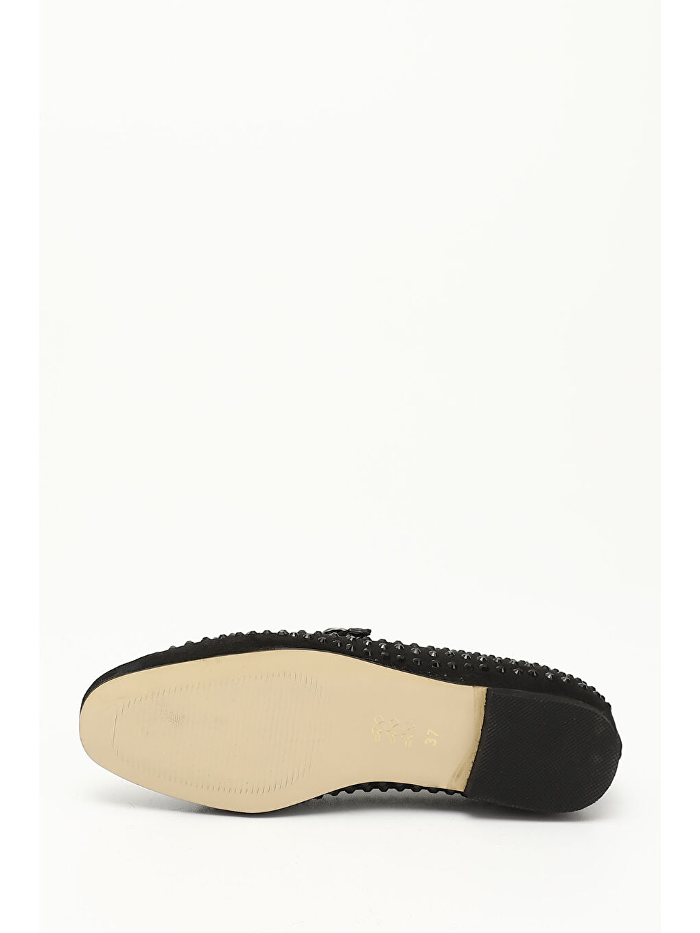 Mor Kadın ZÜMRÜT-SİYAH Taşlı Balerin Babet-3