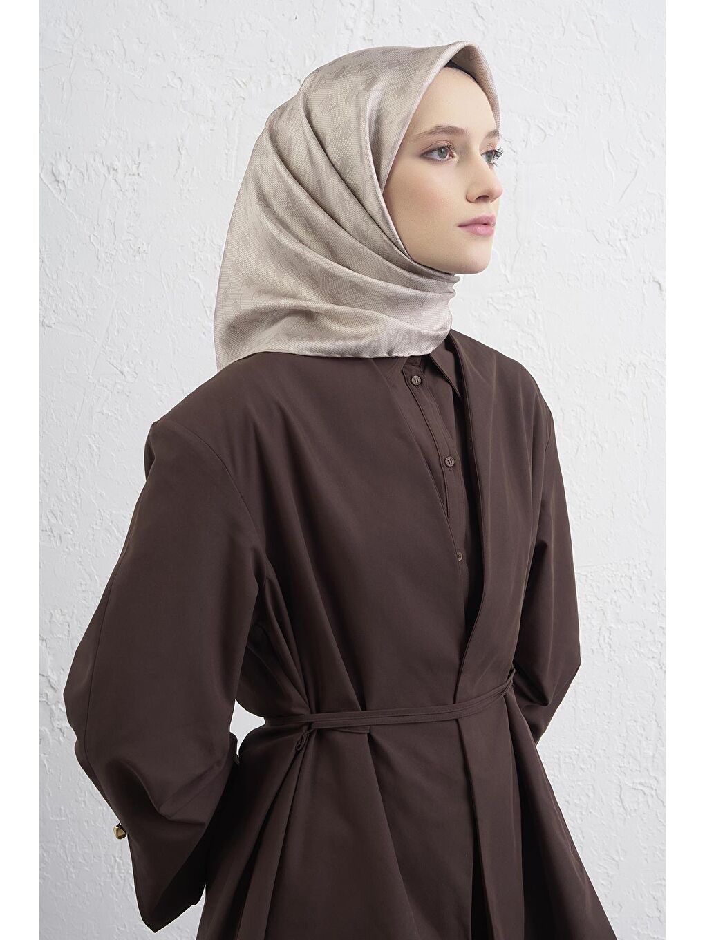 Bej Saf İpek Sura Eşarp 9412D 82-1