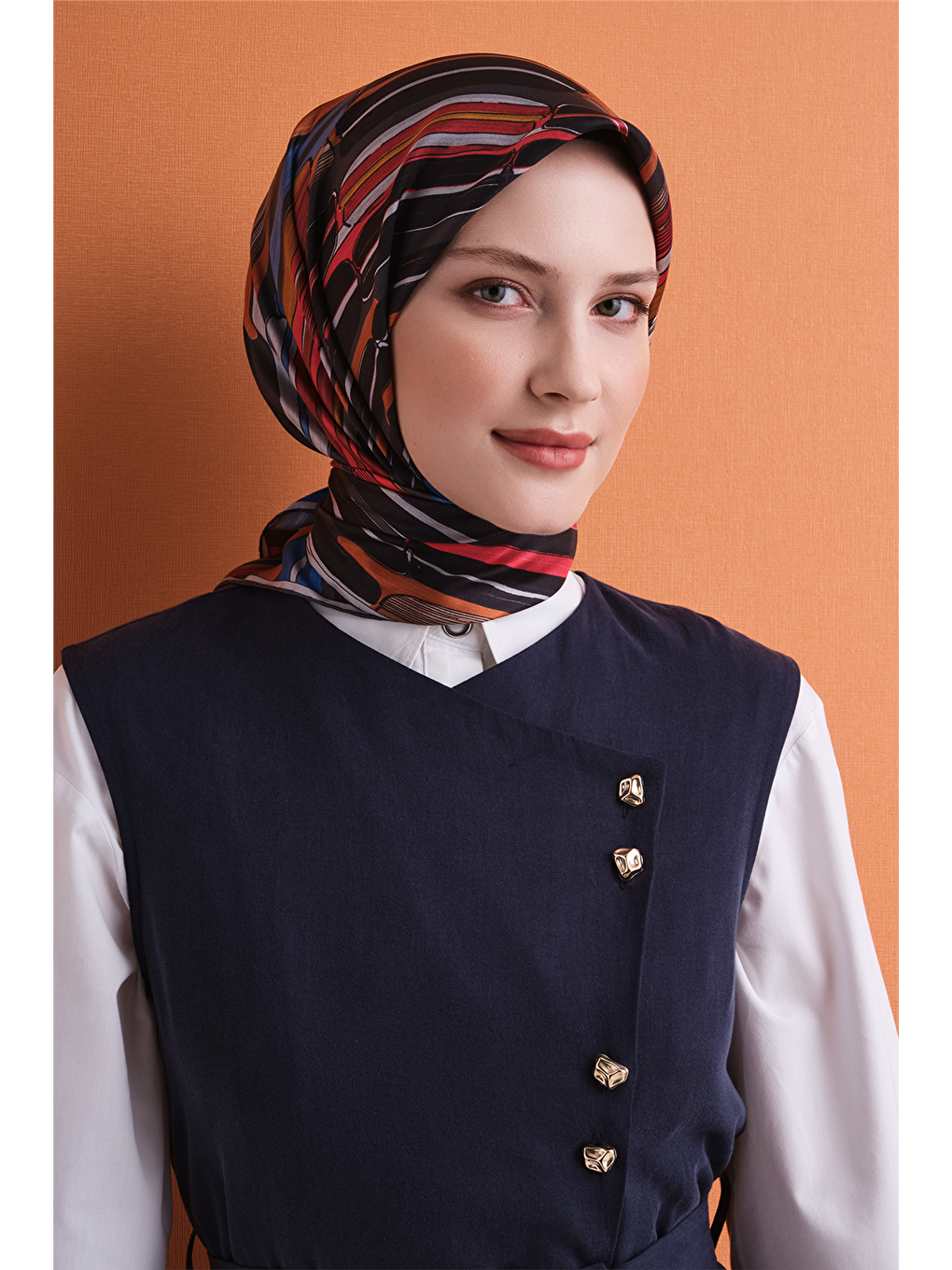 Karışık Saf İpek Twill Eşarp 9616d 04-1