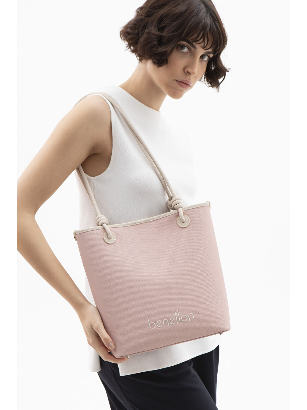United Colors Of Benetton Pembe Kadin Kol Çantasi Pudra-Bej BNT1616