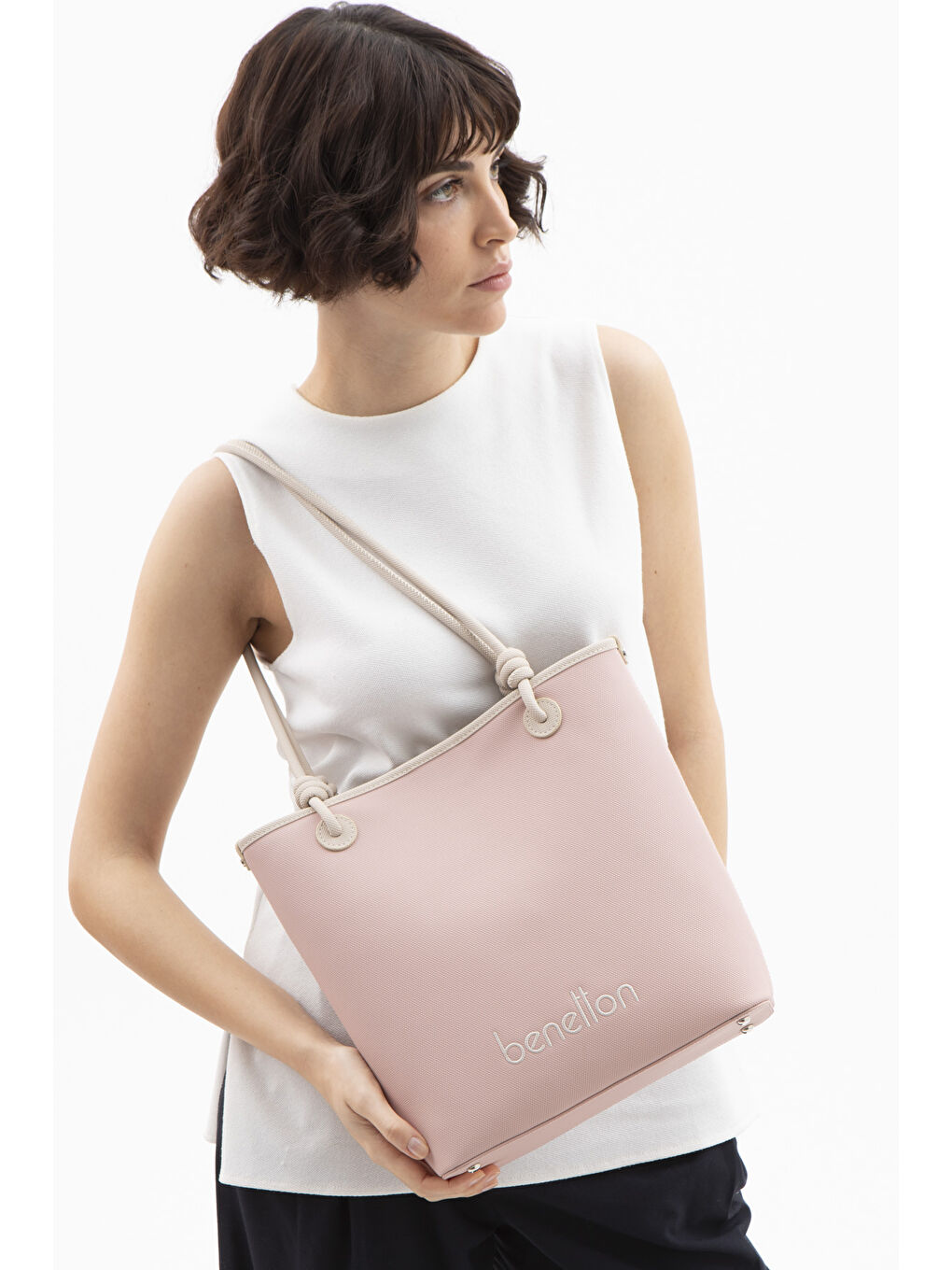United Colors Of Benetton Pembe Kadin Kol Çantasi Pudra-Bej BNT1616 - 1