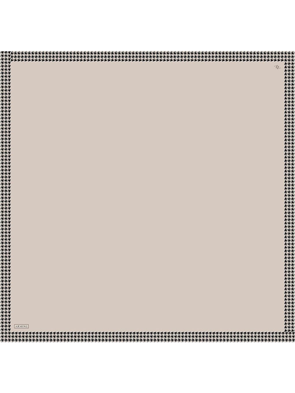 Bej Su Yolu Desenli Saf İpek Twill Eşarp 9443D 01-3