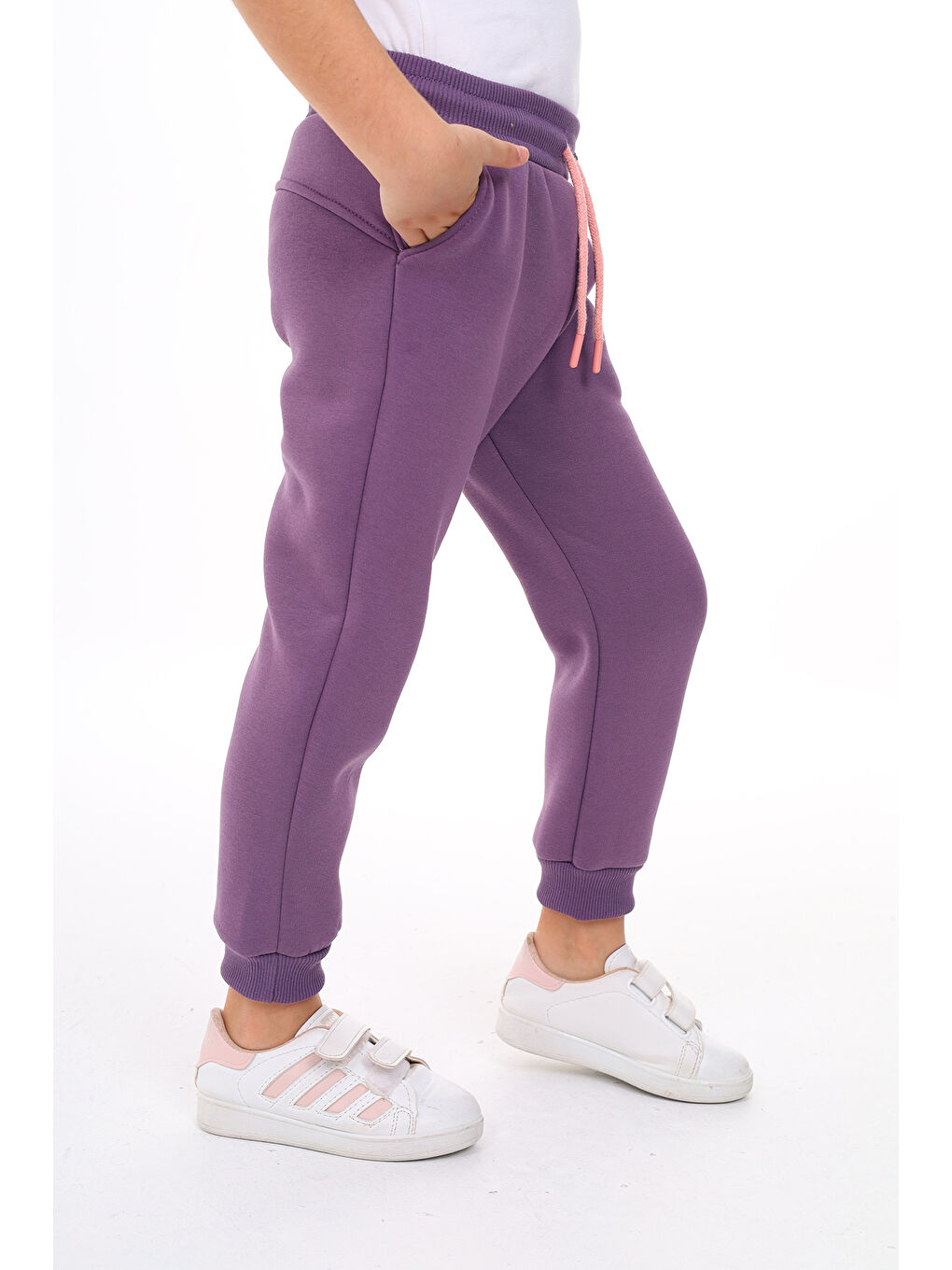 Mor Kız Çocuk Nakışlı Eşofman Alt-3