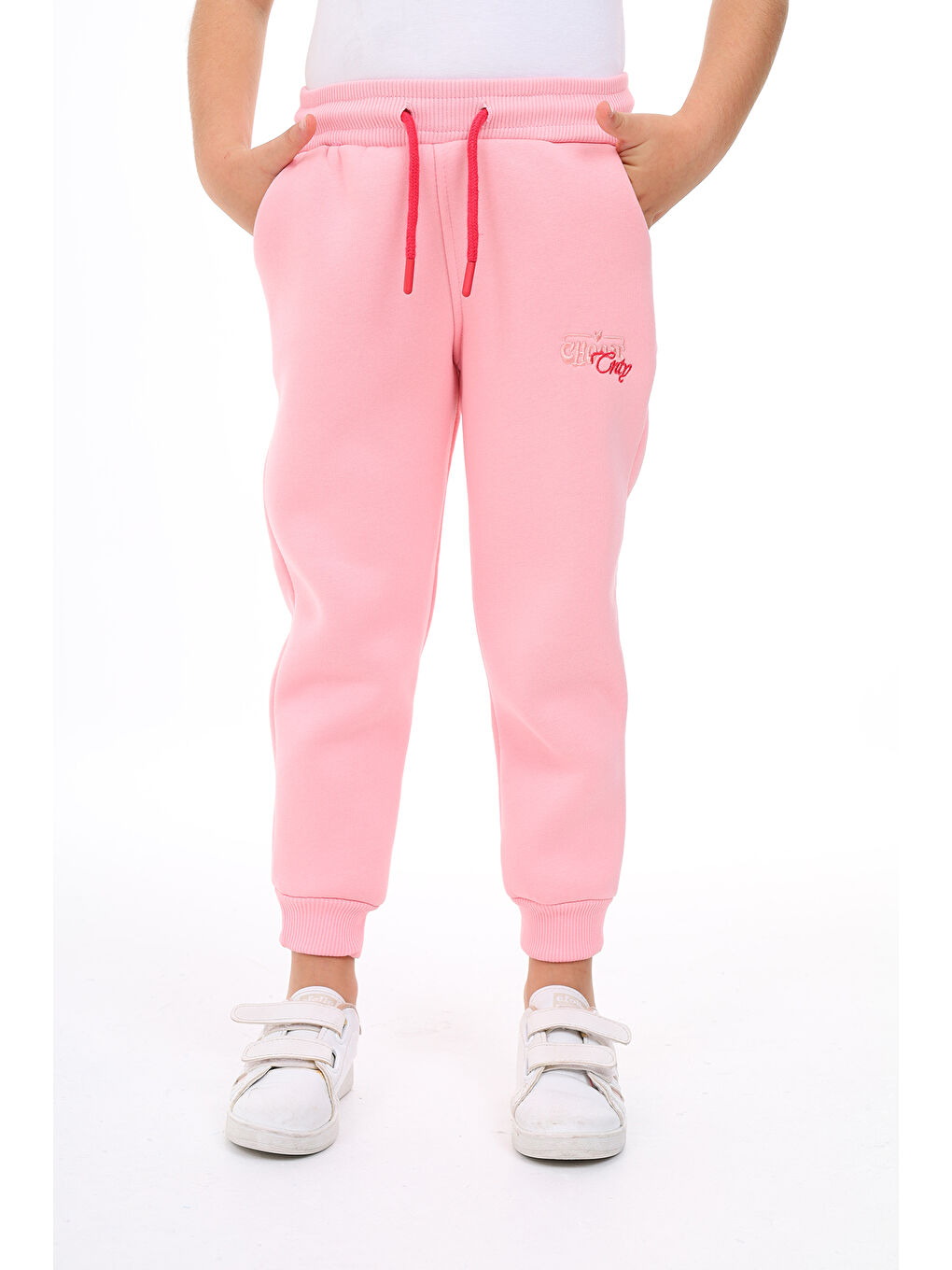 Pembe Kız Çocuk Nakışlı Eşofman Alt-2