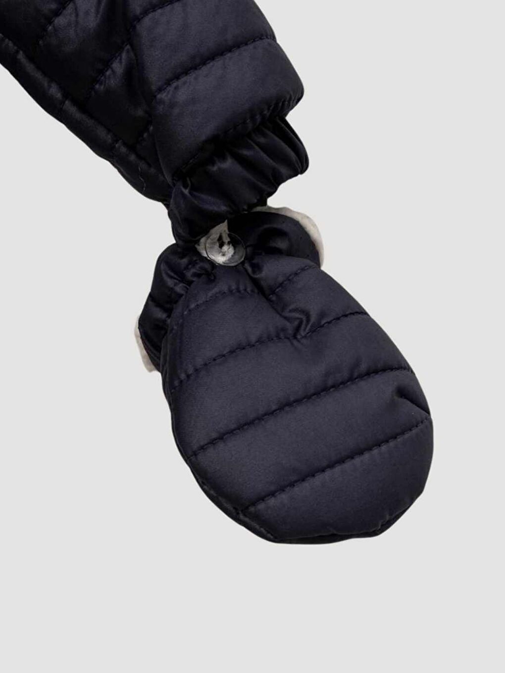 Lacivert Kışlık Bebek Kayak Tulum Seti Kapüşonlu Kürklü Eldivenli Patikli Dış Mekân-3