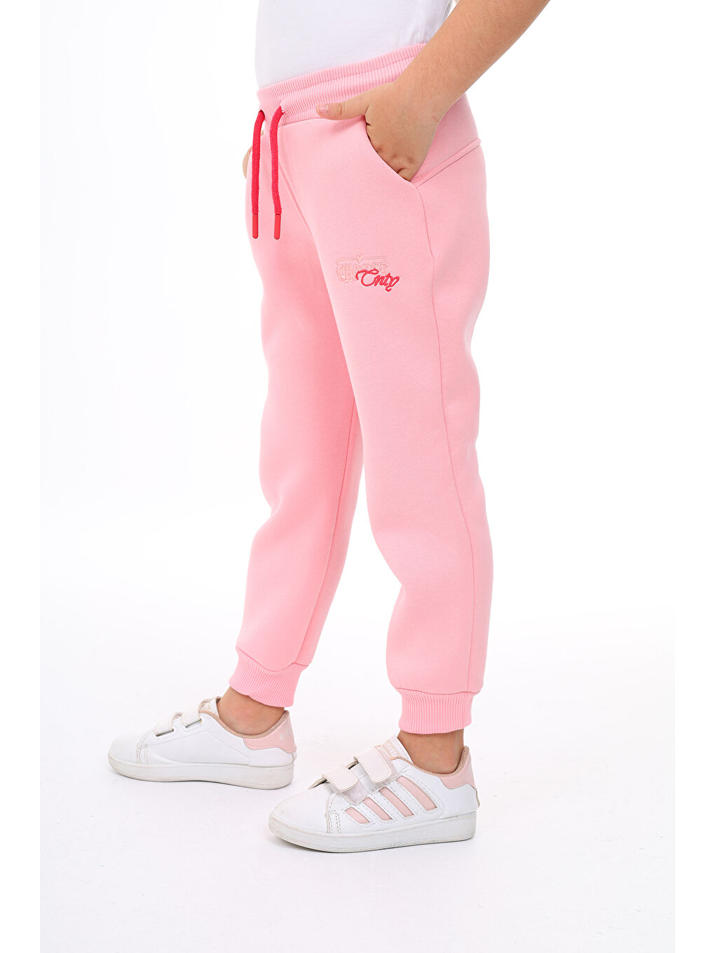 Pembe Kız Çocuk Nakışlı Eşofman Alt-3