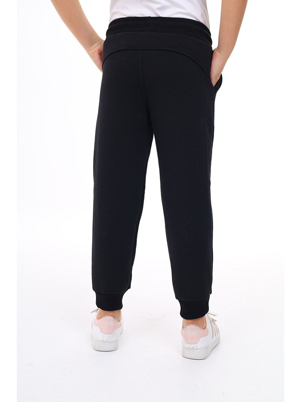 Siyah Kız Çocuk Nakışlı Eşofman Alt-3