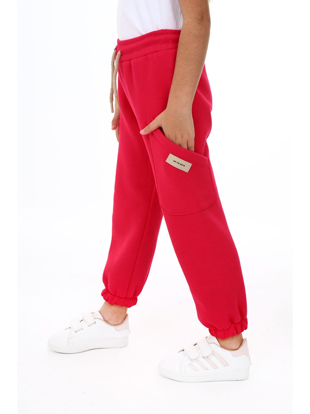 Fuşya Kız Çocuk İki Yanı Cepli Eşofman Alt-1