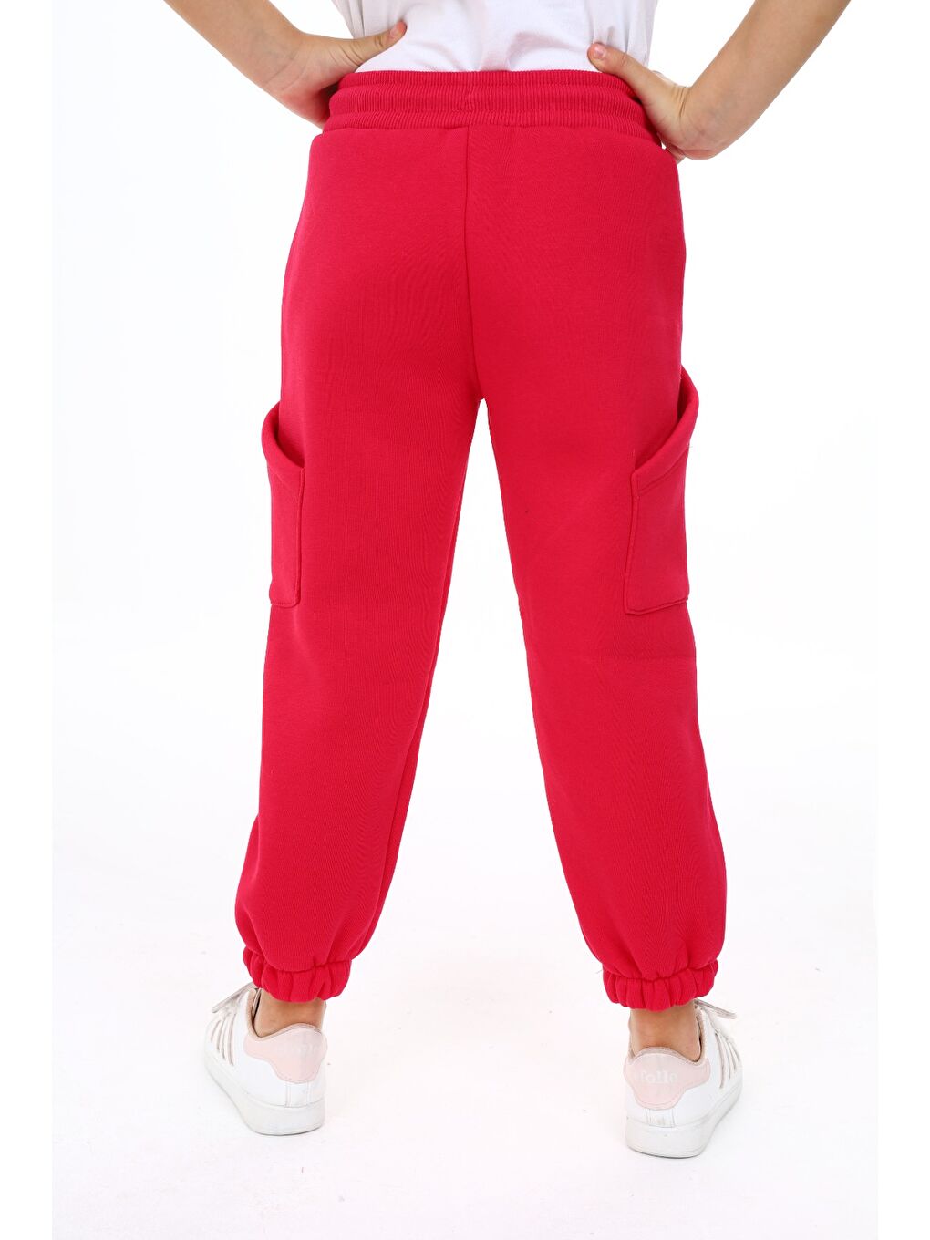 Fuşya Kız Çocuk İki Yanı Cepli Eşofman Alt-2