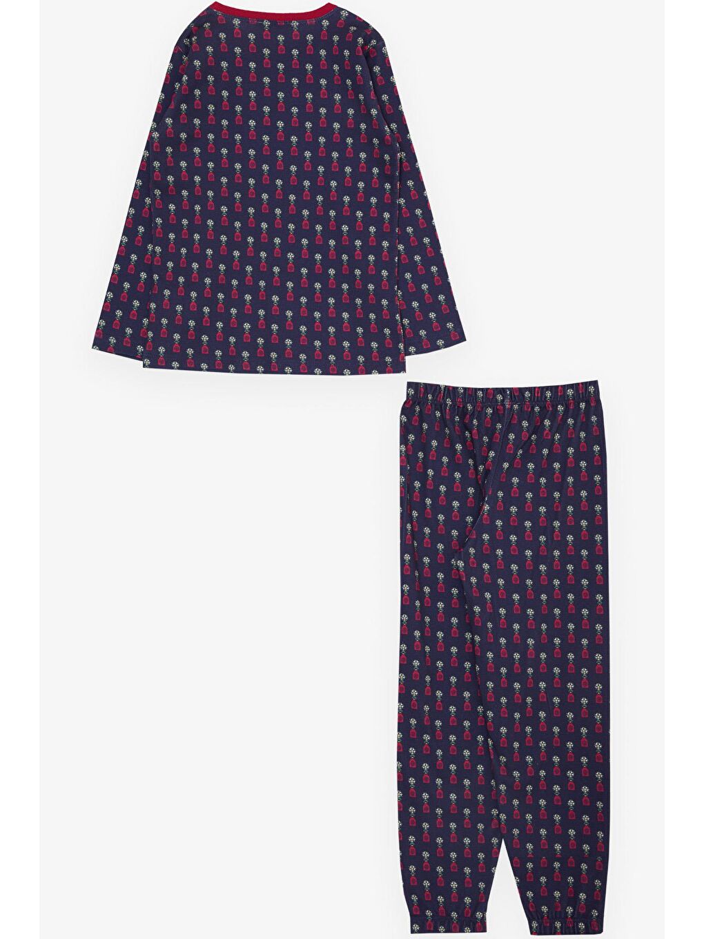 Kız Çocuk Pijama Takımı Desenli Lacivert (4-8 Yaş)-1